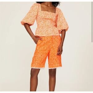 Hutch Anthropologie open back shirt orange size large